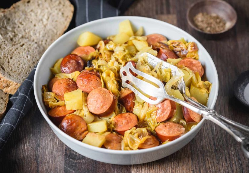 Crockpot Kielbasa With Cabbage and Potatoes Recipe