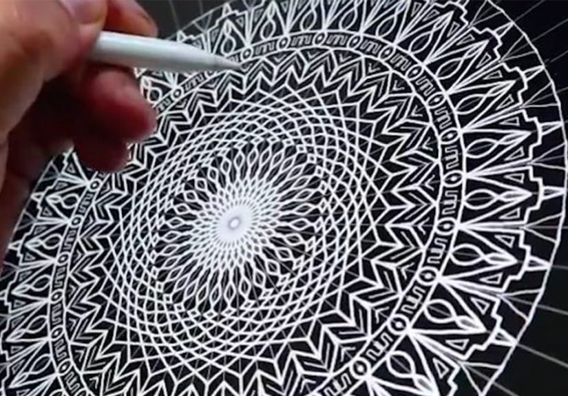 Hypnotising Mandala By Seb Lester Made Using Apple Pencil And Amaziograph