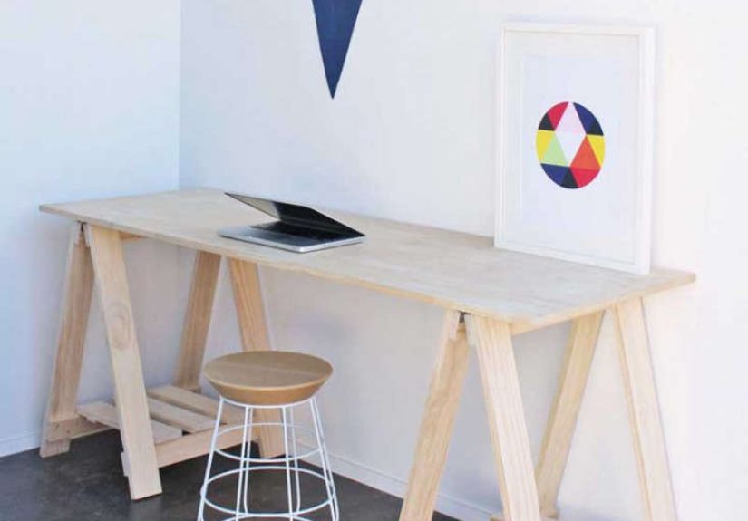 Trestle Desk - Trestle Legs with Shelves
