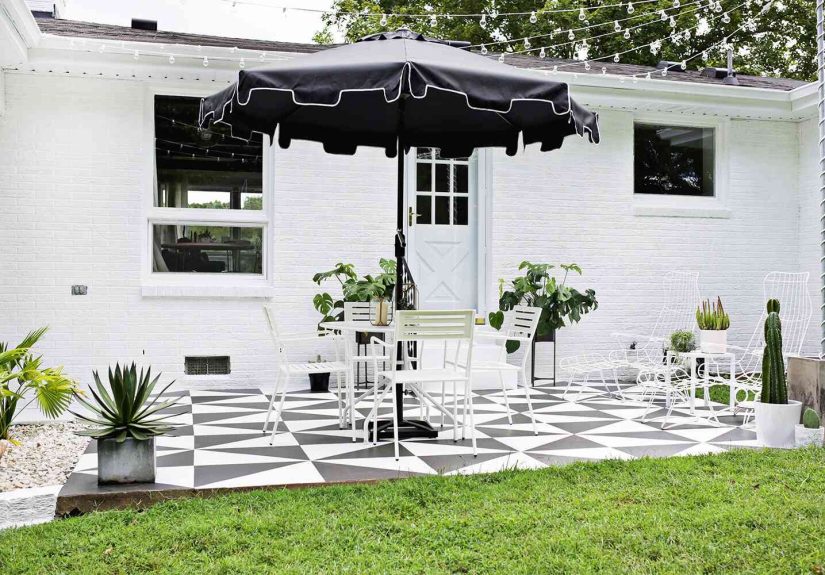 19 Painted Concrete Patio Designs