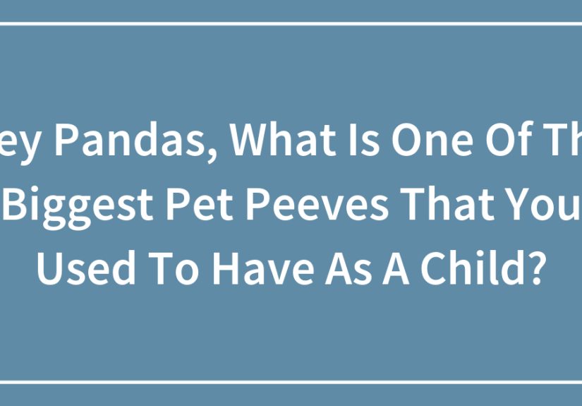 Hey Pandas, What Is One Of The Biggest Pet Peeves That You Used To Have As A Child? (Closed)