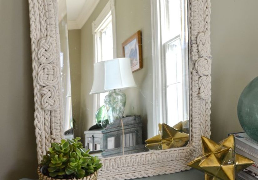 How to Use Ropes and Knots to Turn a Plain Mirror Into an Ornate Piece