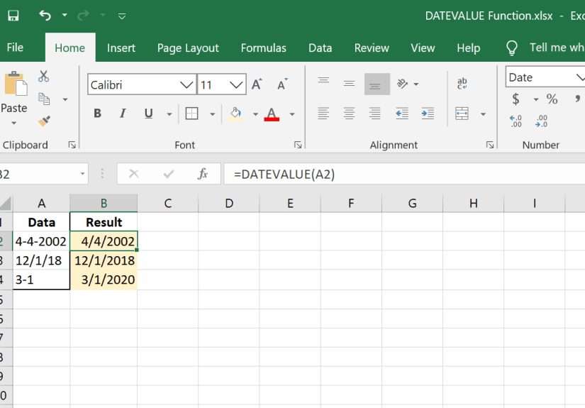 How to Use the Excel DATEVALUE Function