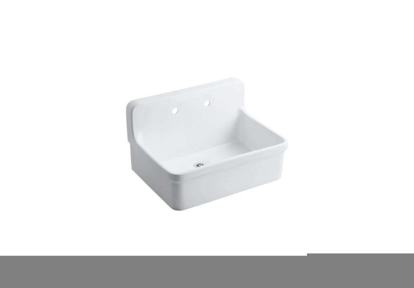 KOHLER Gilford Apron Front Wall Mount Vitreous China 30x22x17.5 2-Hole Scrub-up Sink