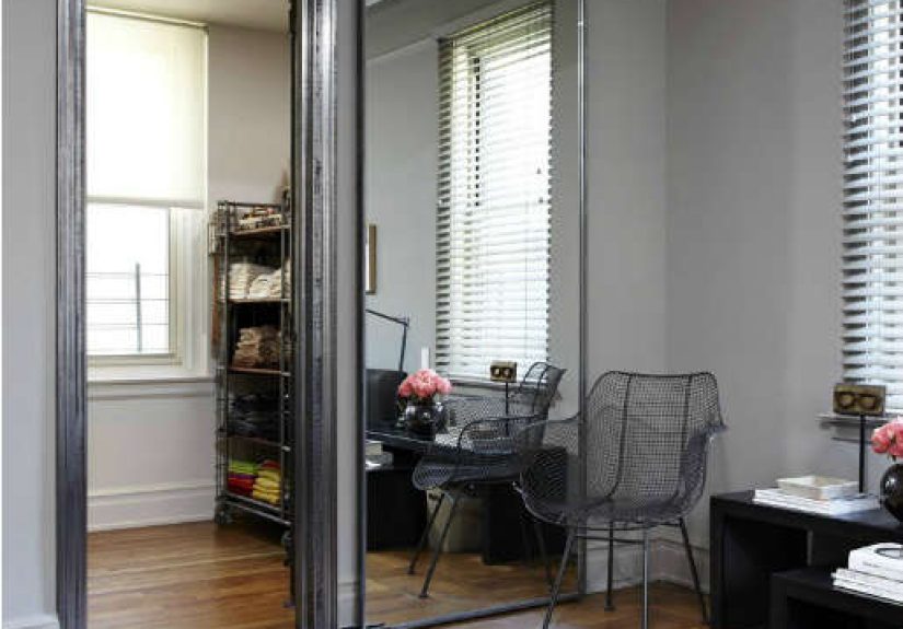 A Sliding Barn Door Mirror