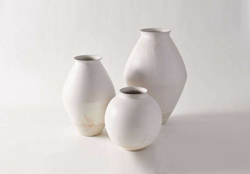 Christiane Perrochon White Beige Vases