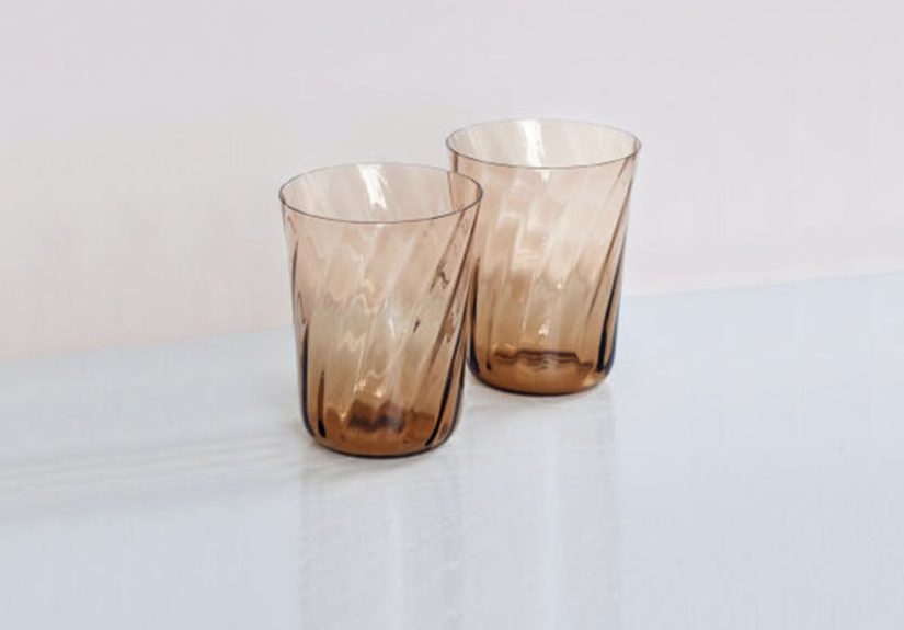 Concave Glass - Swirl Sepia