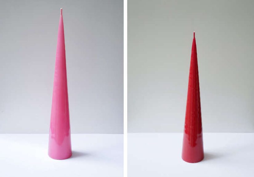 Ester And Erik Cone Candle- Dark Red