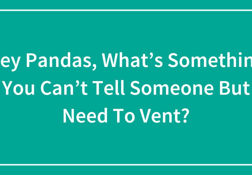 Hey Pandas, What’s Something You Can’t Tell Someone But Need To Vent?