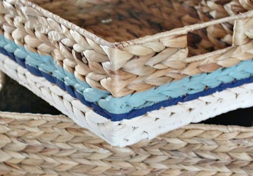 Painting Wicker Baskets With A Paintbrush