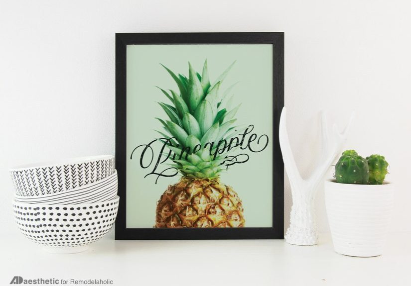 Printable Pineapple Art For Your Kitchen Wall Decor