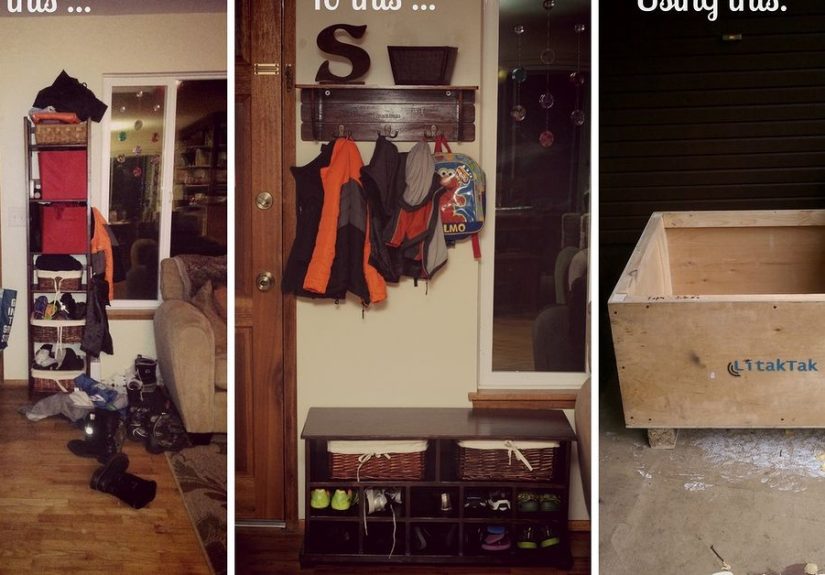 Repurpose a Shipping Crate to a Foyer Organizer