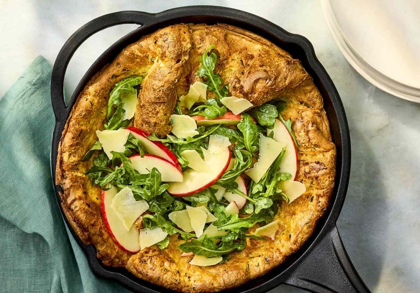 Savory Dutch Baby Pancake With White Cheddar and Apples