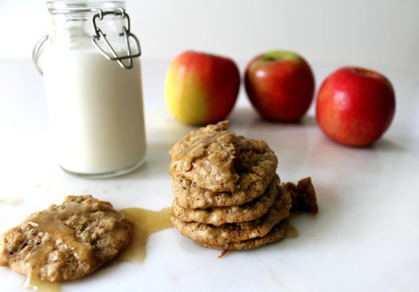 Spiced Apple Oatmeal Cookies With Brown Butter Icing Recipe