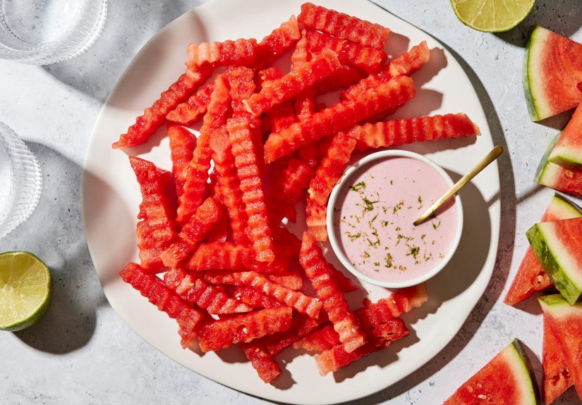 Watermelon Fries and Strawberry Yogurt Dip Recipe