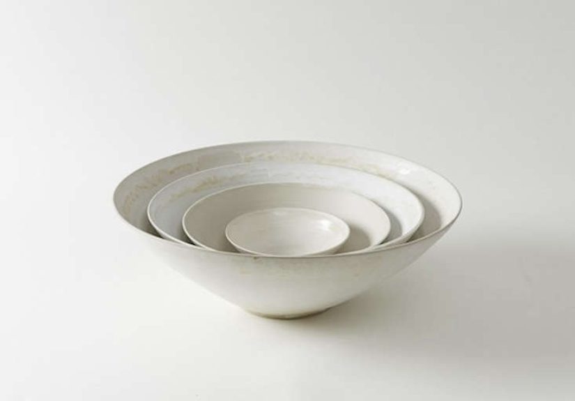 Christiane Perrochon White Beige Stoneware Bowls