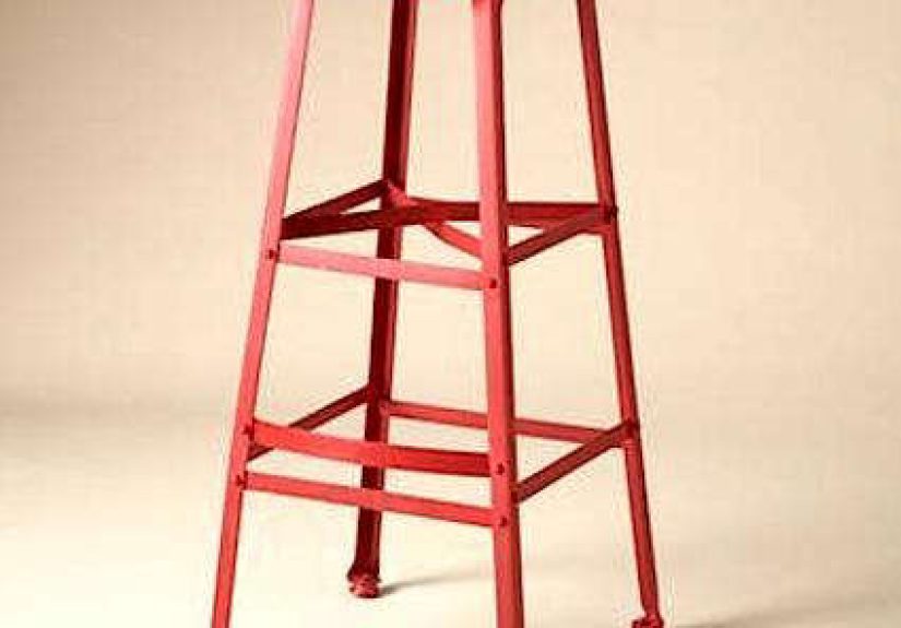 Furniture: Industrial Red Metal Stools