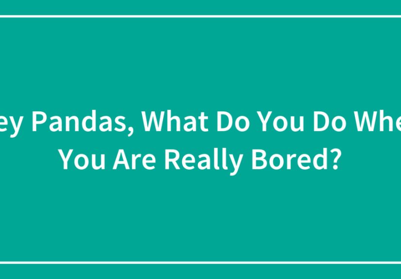 Hey Pandas, What Do You Do When You Are Really Bored?