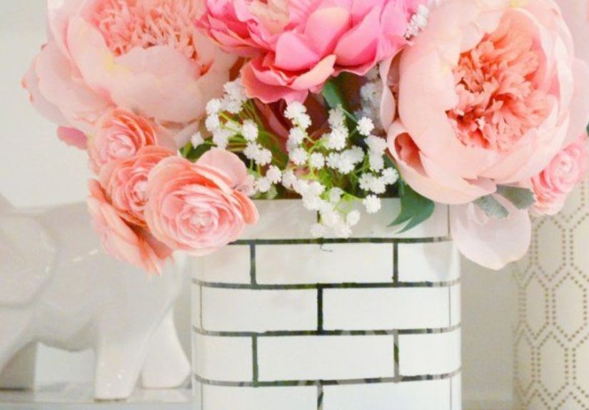 How to Make a Faux Brick Flower Vase