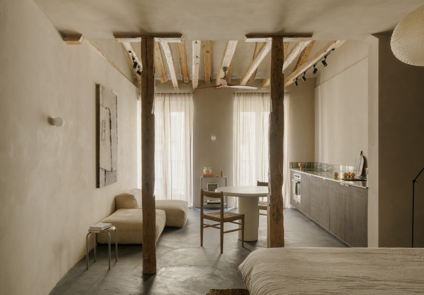 Inside a Minimalist Madrid Studio with a Smoked Oak Kitchen