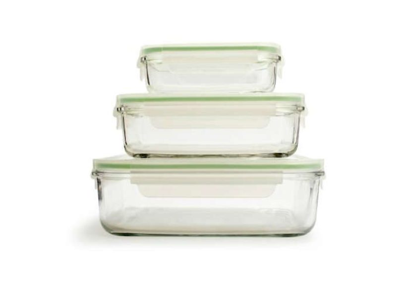 Kinetic Go Green GlassLock Food Storage - Set of 3, Rectangle