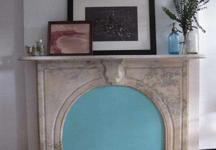 Palette & Paints: Blue Painted Fireplace from Myles Henry
