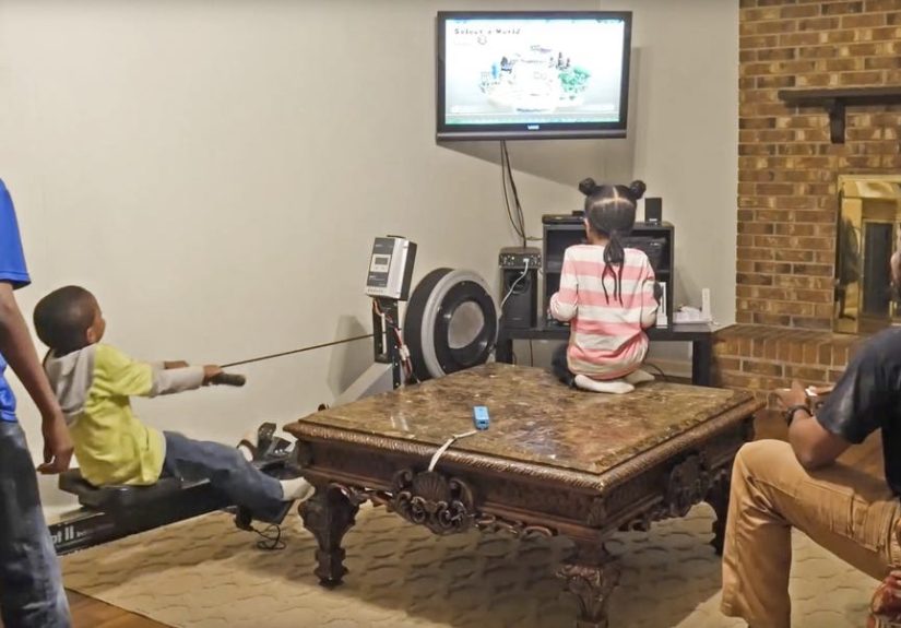 This Dad Rigged a Video Game To Be Powered by a Rowing Machine