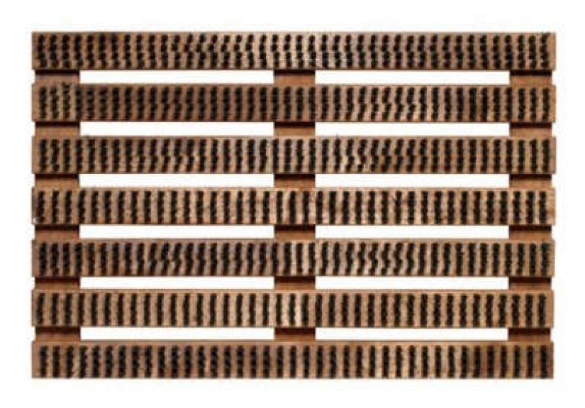 Wooden Doormat with Bristles
