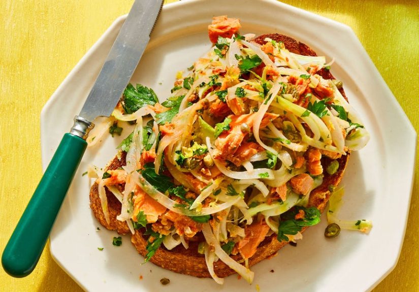 Best Salmon Salad Tartines Recipe - How To Make Salmon Salad Tartines