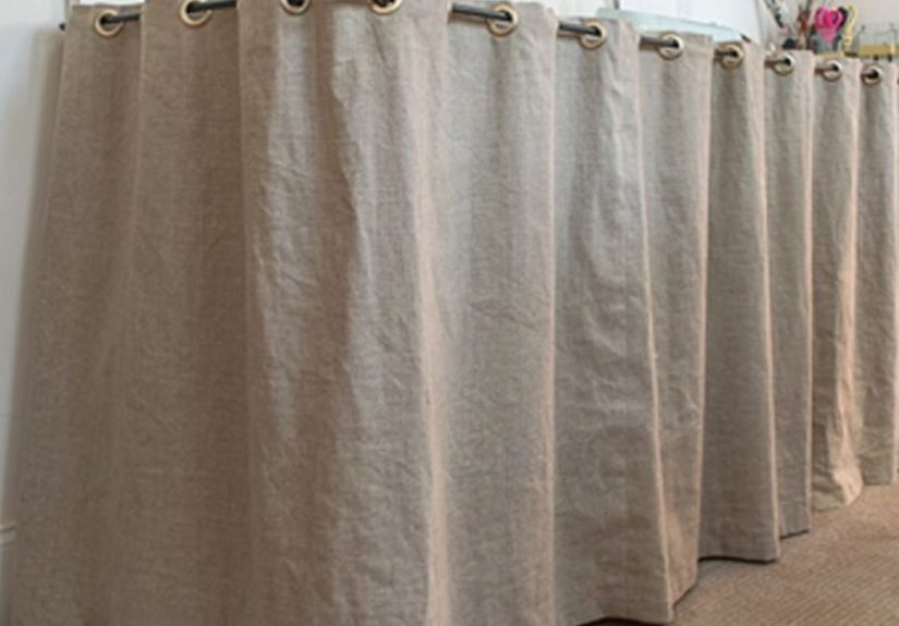 Grommeted Linen Counter Skirt