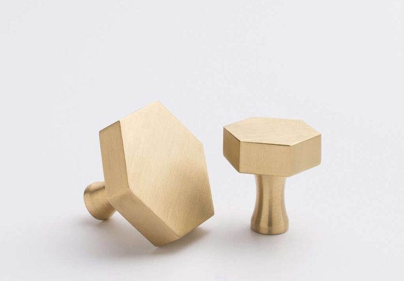 Hex Knob - Natural Brass