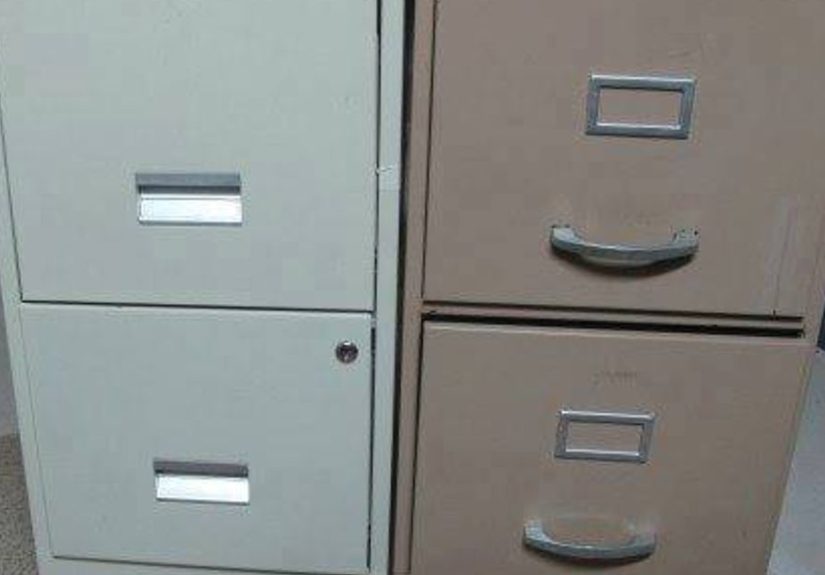 Mismatched Metal File Cabinets Get a Makeover