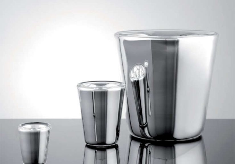 Silvered Mirrored Ice Bucket