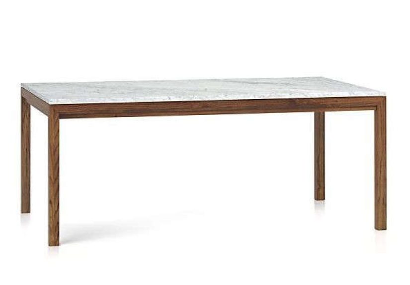 Marble Top/ Elm Base 72x42 Dining Table