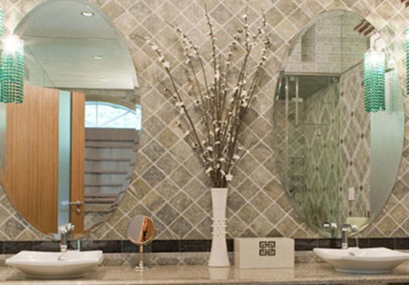 Modern Bath with Bathroom Tile Designs